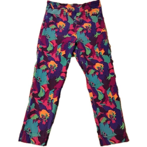 2 Soft Surroundings Pants Size M Stretch Pull On Colorful Back Pockets Ankle... - Picture 2 of 10